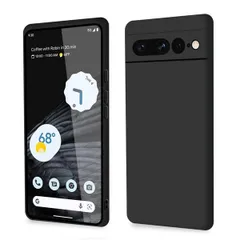 Google Pixel 7 Pro_ブラック 【Majiyana】Google Pixel 7 Pro ケース シリコン スリム ピクセル 7Pro カバー 超薄型 衝撃吸収 軽量 米軍MIL規格 ワイヤレス充電 指紋防止 ストラップホール付き （ブラック）