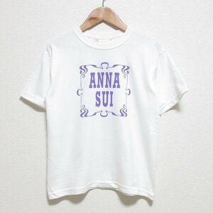 未使用 ANNA SUI アナスイ ロゴプリント クルーネック 半袖 Tシャツ カットソー S ホワイト ◆