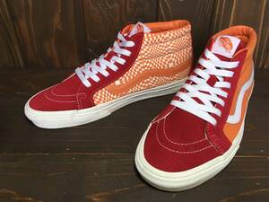 ★VANS バンズ US企画 SK8 MID スケート 赤×白×オレンジ チェッカー 28.5cm 美品 Used 検 オールドスクール ハーフキャブ ミドルカット