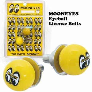 ◆送料無料◆【MOONEYES・ムーンアイズ】※《アイボール ライセンスボルトセット／イエロー》　ナンバープレート用