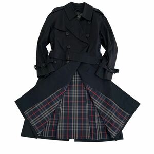 【美品】BURBERRY バーバリー　トレンチコート ノバチェック　ネイビー　ロング丈