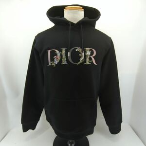 ディオール　コットン　パーカー　フローラルロゴ　113J688A0531　メンズ　黒　サイズS　古着　Dior　中古　◆3111/藤枝インター店