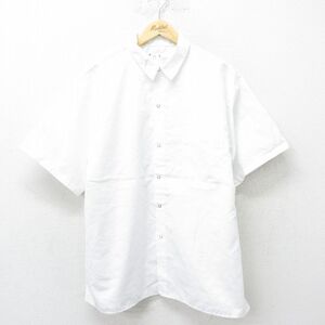 XL/古着 半袖 ワーク シャツ メンズ 大きいサイズ 白 ホワイト 24jun27 中古 トップス