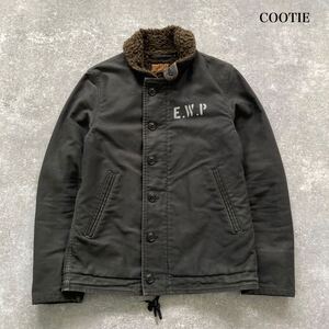 【COOTIE PRODUCTIONS】クーティ N-1デッキジャケット ミリタリー ボアジャケット チンスト ステンシルプリント 日本製 (M)