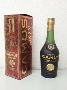 (古酒）-7； カミュ CAMUS ナポレオン 小ボトル 約736.5ｇ （容量未記載） 40% 箱付き ★