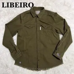 LIBEIRO リベイロ シャツ　カーキ　メンズ ペイズリー