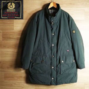 I1J/Y6.14-5　ユーロ古着　Belstaff　ベルスタッフ　オイルドジャケット　パディングジャケット　中綿　ワックスコットン　L　グリーン