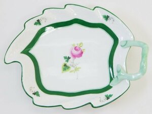 中古・美品【HEREND ヘレンド】ウィーンの薔薇 VRH リーフディッシュ 15cm 14.5×11.3cm 125g 小皿 プレート