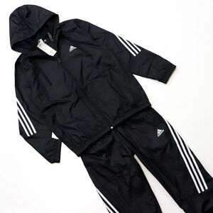 ★アディダス ADIDAS 定価9889円 新品 メンズ 裏メッシュ ウーブン トラックスーツ 上下セット スーツ 黒 M [SETH15580-M] 五 壱★QWER★