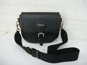 6165T【本物保証】 FURLA フルラ ウラニア レザー ショルダーバッグ ブラック