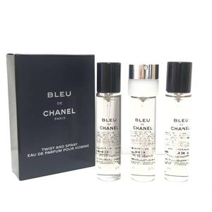 1円〜 ほぼ未使用 3本 CHANEL BLEU DE CHANEL ブルードゥシャネル オードゥ パルファム トラベルスプレイ 20ml ①