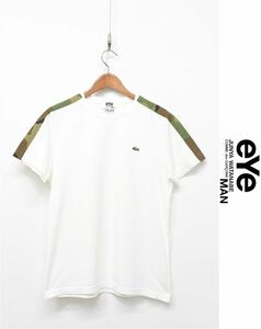 ZO-K371/eye JUNYA WATANABE COMME des GARCONS MAN LACOSTE AD2006 コラボ 半袖Tシャツ ワニ 迷彩 ロゴ クルーネック S 白