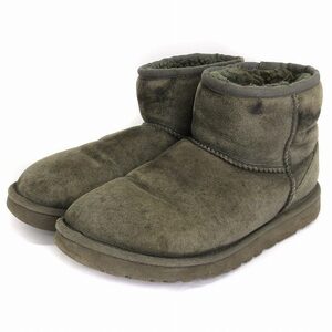 アグ オーストラリア UGG australia ムートンブーツ ショート ボア N5854 スエード グレー系 25.0cm 靴 レディース