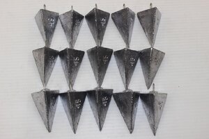 ☆ホウムラ 三角オモリ 45号バラ×15ケセット ※投げ釣りオモリ ※サケ釣りオモリ ※極美品【未使用品？】【1円スタート】☆35