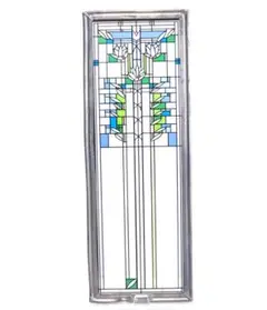 フランク・ロイド・ライト ヴィンテージ ステンドグラス 睡蓮 華 縦型 大型