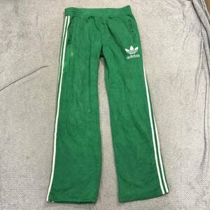 adidas アディダス トラックパンツ ジャージ ワイドパンツ サイズL グリーン 緑 メンズ ボトムス 最落なし (U5)