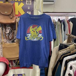 古着 POKEMON ポケモン プリントTシャツ ブルー XL ピカチュウ 古着MIX アメカジ サブカル ユニセックスOK