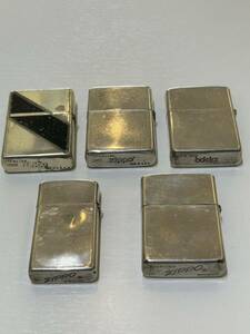 ZIPPO ジッポー オイルライター STERLING スターリング 1992 1994 2000 2007 スリム 5点おまとめ 火花確認