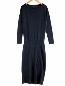 UNTITLED アンタイトル バックオープン ニット ワンピース size2/紺 ■■ ☆ ebb3