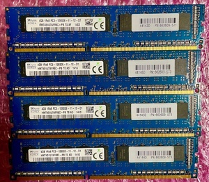 W277☆ SKhynix DDR3 PC3-12800E-11-12-D1 4GB ×4計16GB Memory メモリー 動作確認済み