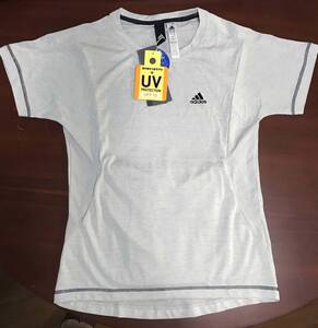 新品 M ★ adidas 半袖 Tシャツ EUA47 CX4447 ライトグレー アディダス UV Climalite スポーツウェア ポケット ポケッタブル