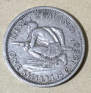 ニュージーランド　1シリング　1950年　外国コイン　アンティーク　古銭　外国銭　ニュージーランドコイン　ジョージ6世