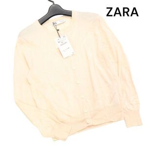 【新品 未使用】 ZARA ザラ 現行タグ♪ 春夏 リヨセル&シルク ニット カーディガン Sz.M　レディース　K4T00304_3#M