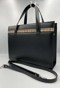 【美品】BURBERRY バーバリー レザー 2wayハンドバッグ