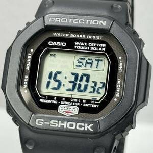 美品 CASIO G-SHOCK GW-5600J-1JF The G タフソーラー 電波受信 電波ソーラー スクウェア ブラック スピード電波モデル ウェーブセプター