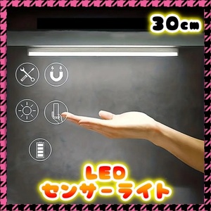 人感センサーライト 30cm USB充電 LED 手元ライト 照明 自動点灯 消灯 センサー マグネット バッテリー 室内 玄関 寝室 足元 ハンディ 磁石