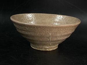 【福蔵】李朝 井戸茶碗 溶雪釉 茶道具 茶碗 骨董 古玩 時代品 径14.3cm