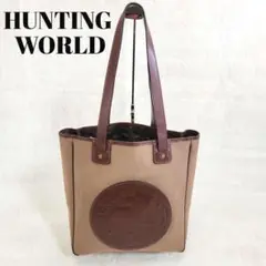 HUNTINGWORLD トートバッグ ビッグロゴ ショルダー キャンパス