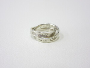 1D355NA◎TIFFANY & CO. ティファニー T&CO 1837 シルバー インターロッキング リング 6号 Ag925 指輪◎中古