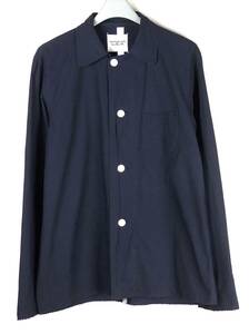 送料無料☆ ソロイスト 14SS pajama shirt. パジャマシャツ ネイビー44 コットン Soloist リメイク ナンバーナイン 宮下 シャツジャケット