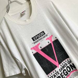 90s Nike ナイキ EPSON エプソン 企業 半袖 Tシャツ - Size XL 襤褸 ビンテージ 雰囲気◎