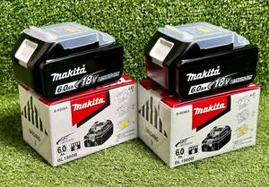 1円スタート★未使用2個セット★makita マキタ 純正 リチウムイオンバッテリ BL1860B 18V 6.0Ah 雪マーク有 領収/直引可能 k1219-1-1.4c