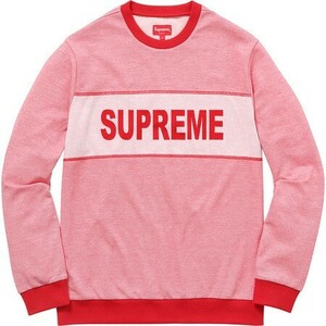 シュプリーム　Supreme Tonal Stripe Crewneck　RED　M　シュプリーム　クルーネック