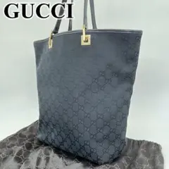 【美品】GUCCI トートバッグ 肩掛け GGキャンバス ゴールド金具 保存袋付