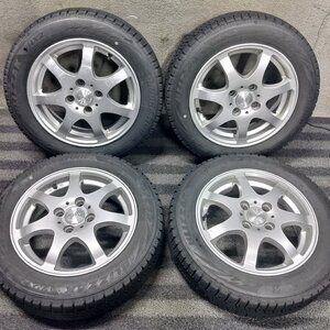 1円～ T9836■155/65R14 BRIDGESTONE BLIZZAK VRX2 社外ホイール 4.5J PCD100 バリ溝 スタッドレス★条件付送料無料★タント ムーヴ デイズ