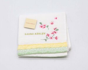 ●LAURA ASHLEY ローラアシュレイ ハンドタオル ハンカチ ホワイト レディース