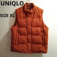 新品級　UNIQLO　ダークオレンジ ベスト メンズ　XL