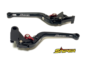 GSX-R125 GSX-S125 (20.2-)　6段階アジャスター 可倒式 クラッチレバー＆ブレーキレバーセット 黒 SNIPER スナイパー SP0146BK