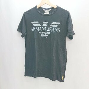 ◇ ARMANI JEANS アルマーニジーンズ 半袖 Tシャツ サイズL ブラック系 レディース E