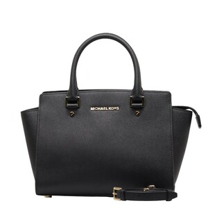 マイケルコース ハンドバッグ ショルダーバッグ 2WAY ブラック ゴールド レザー レディース Michael Kors 【中古】