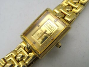 1円◆稼働◆ クレジットスイス インゴットウォッチ ゴールド クオーツ レディース 腕時計 P70101