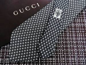 ☆状態並N☆4605☆グッチ【GUCCI】人気のGGロゴ柄ネクタイ