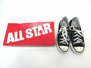 S0487：箱付き made in japan converse コンバース シューズ 黒/22.5cm/スニーカー 靴 チャックテイラー ローカット キャンバス