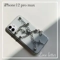 バタフライローズチェーン十字架iPhone12promaxケースカバー 韓国地雷