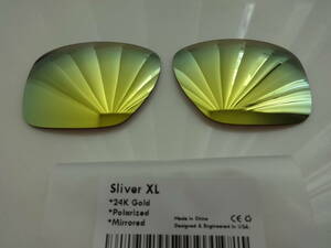 処分価格！★オークリー スリバーXL用 カスタム偏光レンズ　OAKLEY SLIVER XL OO9341 GOLD Color Polarized★ 