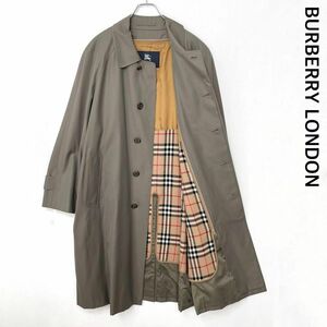 バーバリーロンドン　ヴィンテージ　ライナー付　ステンカラーコート　ノバチェック　シャドーホース　メンズ　L相当　BURBERRY LONDON